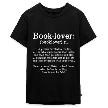 Buchliebhaber Nomen Buchliebhaber Lesegeschenk - Teenager Premium Bio T-Shirt - Schwarz - Vorne - AI Model Teenager Male light (155cm)