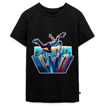 Parkour - T-shirt Premium bio Ado - noir - Devant - AI Model Teenager Male light (155cm)