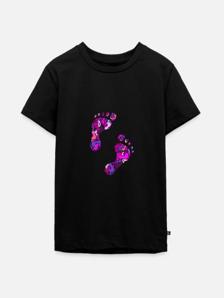 Fußabdrücke - Teenager Premium Bio T-Shirt - Schwarz