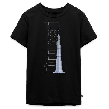 Dubai Skyline – Burj Khalifa - Teenager Premium Bio T-Shirt - Schwarz - Vorne - AI Model Teenager Male light (155cm)