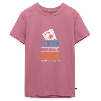 Kartenspiel Karten Pokerface Pokern - Teenager Premium Bio T-Shirt - Mauve - Vorne - AI Model Teenager Male light (155cm)