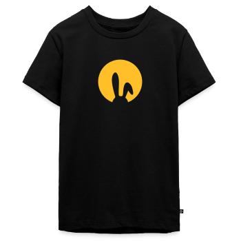 Hase im Mond * Kaninchen Häschen - Teenager Premium Bio T-Shirt - Schwarz - Vorne - AI Model Teenager Male light (155cm)