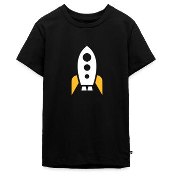 Spaceship - Teenager Premium Organic T-Shirt - black - Front - AI Model Teenager Male light (155cm)