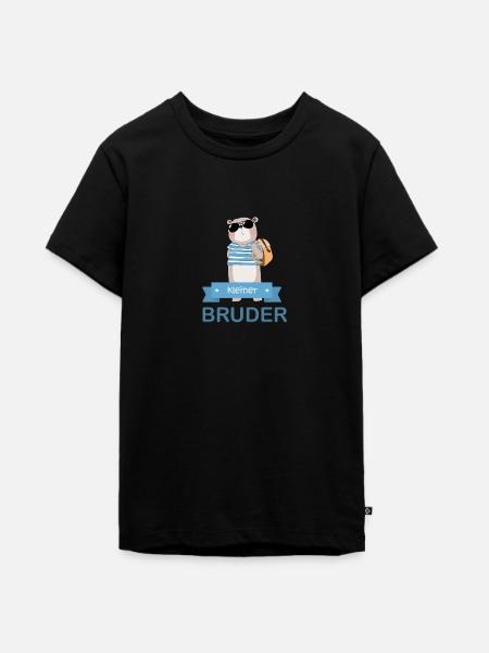 kleiner Bruder Bär - Teenager Premium Bio T-Shirt - Schwarz