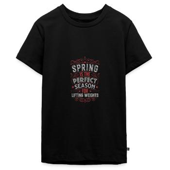 Le printemps est la saison idéale pour soulever des poids - T-shirt Premium bio Ado - noir - Devant - AI Model Teenager Male light (155cm)