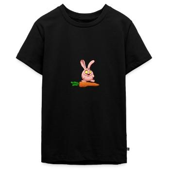 Hase mit Karotte - Teenager Premium Bio T-Shirt - Schwarz - Vorne - AI Model Teenager Male light (155cm)