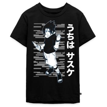 Naruto Cool Design Avec Sasuke - T-shirt Premium bio Ado - noir - Devant - AI Model Teenager Male light (155cm)