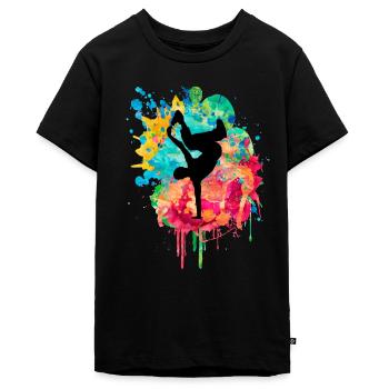 Breakdance Bboy Bgirl HipHop - T-shirt Premium bio Ado - noir - Devant - AI Model Teenager Male light (155cm)