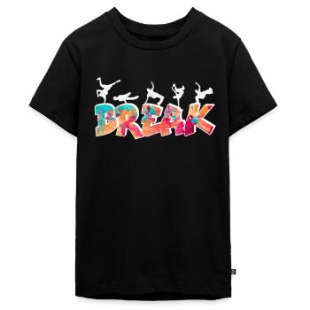 Breakdance Bboy Bgirl HipHop - T-shirt Premium bio Ado - noir - Devant - AI Model Teenager Male light (155cm)