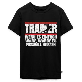 Trainer Handball Geschenk Spruch Handballtrainer - Teenager Premium Bio T-Shirt - Schwarz - Vorne - AI Model Teenager Male light (155cm)