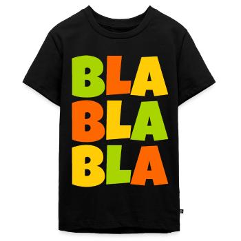 buntes Bla bla bla - Teenager Premium Bio T-Shirt - Schwarz - Vorne - AI Model Teenager Male light (155cm)
