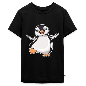 Pinguin - Teenager Premium Bio T-Shirt - Schwarz - Vorne - AI Model Teenager Male light (155cm)
