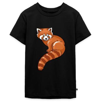 Roter Panda - Teenager Premium Bio T-Shirt - Schwarz - Vorne - AI Model Teenager Male light (155cm)