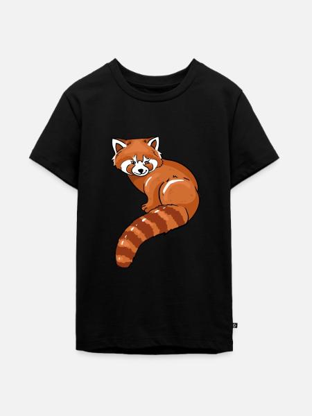 Roter Panda - Teenager Premium Bio T-Shirt - Schwarz