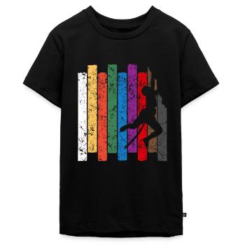 Rock Climbing Silhouette - Teenager Premium Organic T-Shirt - black - Front - AI Model Teenager Male light (155cm)