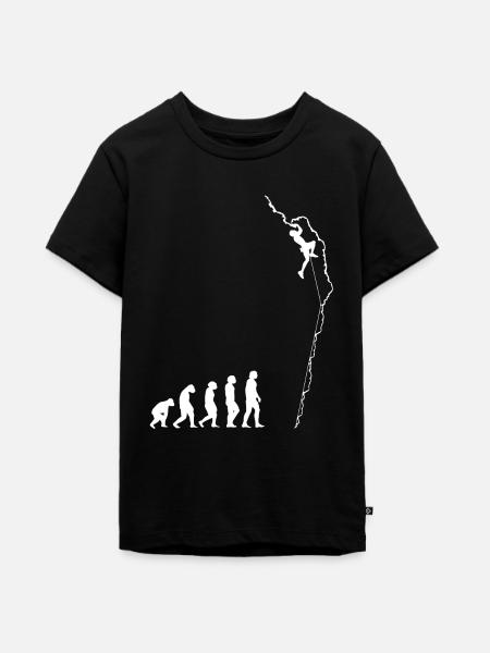 Klettern Evolution - Teenager Premium Bio T-Shirt - Schwarz