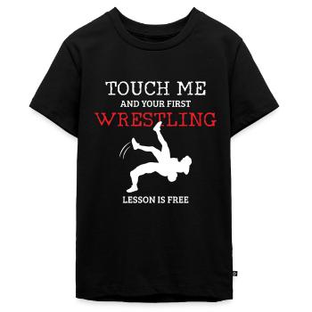 Wrestling Ringen Ringer Geschenk - Teenager Premium Bio T-Shirt - Schwarz - Vorne - AI Model Teenager Male light (155cm)