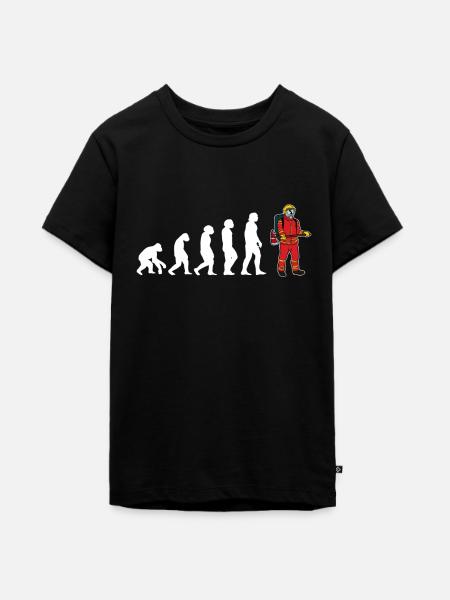 Evolution Feuerwehrmann Feuerwehr - Teenager Premium Bio T-Shirt - Schwarz