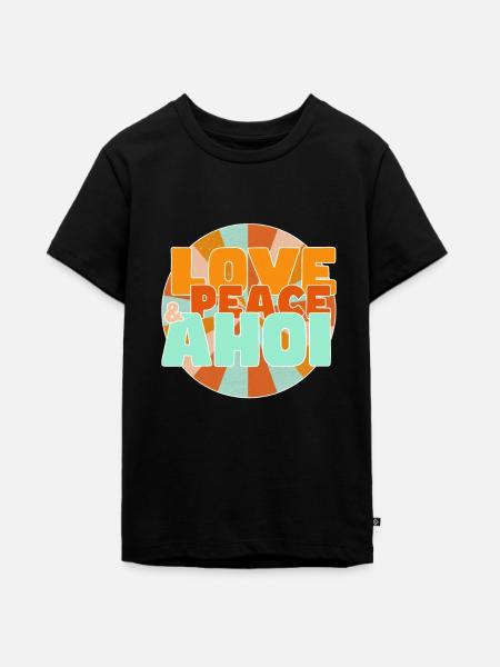 Love Peace und Ahoi - Teenager Premium Bio T-Shirt - Schwarz