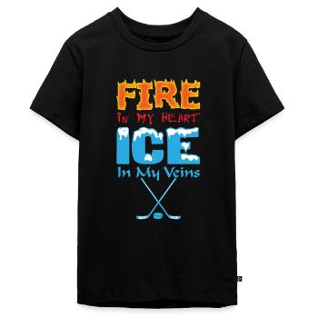 hockey - T-shirt Premium bio Ado - noir - Devant - AI Model Teenager Male light (155cm)
