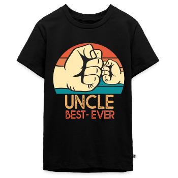 Gift uncle uncle best ever uncle uncle - Teenager Premium Organic T-Shirt - black - Front - AI Model Teenager Male light (155cm)