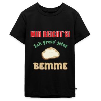 Mir reicht's! Ich fress' jetzt Bemme - Teenager Premium Bio T-Shirt - Schwarz - Vorne - AI Model Teenager Male light (155cm)