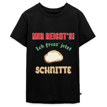 Mir reicht's! Ich fress' jetzt Schnitte - Teenager Premium Bio T-Shirt - Schwarz - Vorne - AI Model Teenager Male light (155cm)