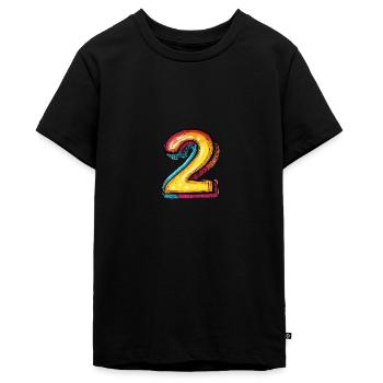 2 Number Comic - Teenager Premium Organic T-Shirt - black - Front - AI Model Teenager Male light (155cm)