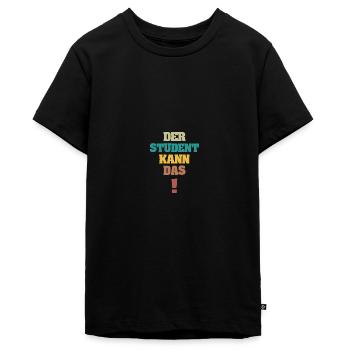 Lustig Student - Teenager Premium Bio T-Shirt - Schwarz - Vorne - AI Model Teenager Male light (155cm)