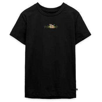 Camping Qek mit Herzschlag - Outdoor Natur Cartoon - Teenager Premium Bio T-Shirt - Schwarz - Vorne - AI Model Teenager Male light (155cm)