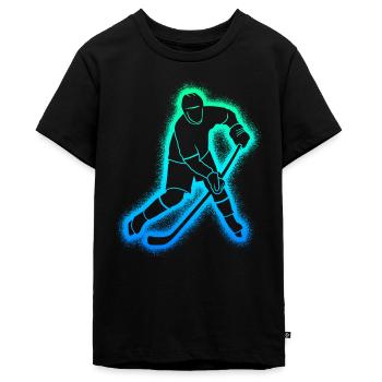Joueurs de hockey sur glace Hommes Enfants Joueurs de hockey sur glace - T-shirt Premium bio Ado - noir - Devant - AI Model Teenager Male light (155cm)