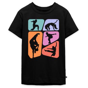 Breakdance Breakdancer Kinder Mädchen Breakdancing - Teenager Premium Bio T-Shirt - Schwarz - Vorne - AI Model Teenager Male light (155cm)
