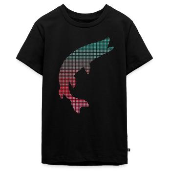 Hecht Angeln verpixelt Hechte Fischen Angler - Teenager Premium Bio T-Shirt - Schwarz - Vorne - AI Model Teenager Male light (155cm)