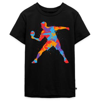 Joueurs de tennis de table Coloré Enfants Garçons Tennis de table - T-shirt Premium bio Ado - noir - Devant - AI Model Teenager Male light (155cm)