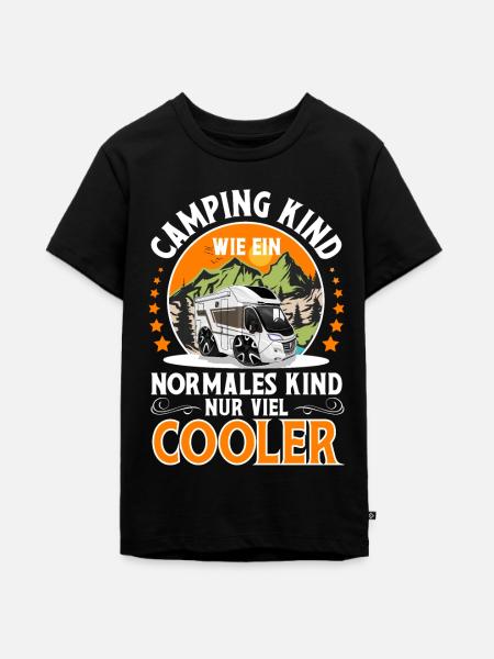 Camping Camper Campen Kinder Kind - Teenager Premium Bio T-Shirt - Schwarz