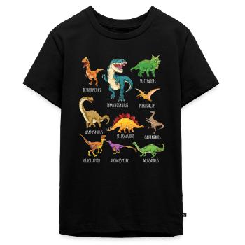 Dinosaurier-Arten Grafiken Dino T-Rex Jungen Dinos - Teenager Premium Bio T-Shirt - Schwarz - Vorne - AI Model Teenager Male light (155cm)