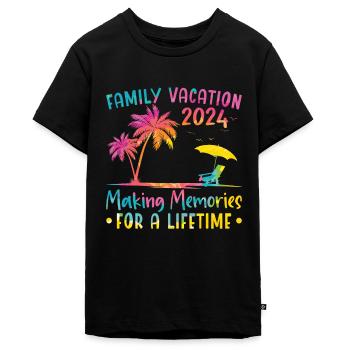 Familienurlaub Erinnerungen Schaffen - Teenager Premium Bio T-Shirt - Schwarz - Vorne - AI Model Teenager Male light (155cm)