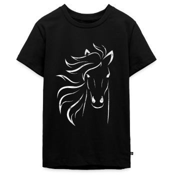 cheval - T-shirt Premium bio Ado - noir - Devant - AI Model Teenager Male light (155cm)