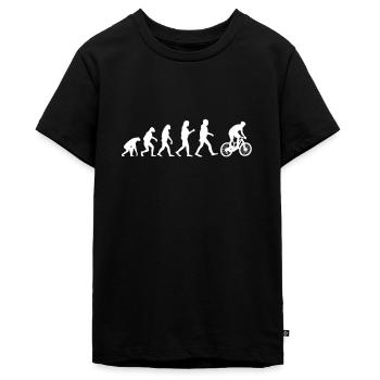 Fahrrad Evolution lustig Fahrradfahrer Geschenk - Teenager Premium Bio T-Shirt - Schwarz - Vorne - AI Model Teenager Male light (155cm)