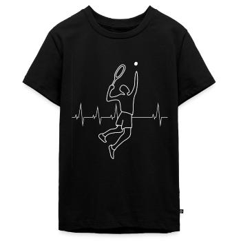 Tennisspieler - Teenager Premium Bio T-Shirt - Schwarz - Vorne - AI Model Teenager Male light (155cm)