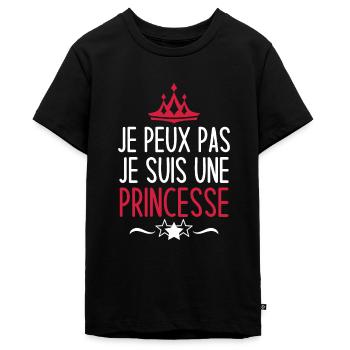 je peux pas je suis une princesse - T-shirt Premium bio Ado - noir - Devant - AI Model Teenager Male light (155cm)