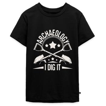 Archaeology I Dig It - Archaeologist Archeologist - Teenager Premium Organic T-Shirt - black - Front - AI Model Teenager Male light (155cm)