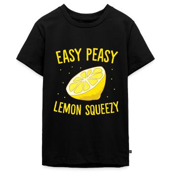 Easy Peasy Lemon Squeezy, Lemon Summer Lemonade - Teenager Premium Organic T-Shirt - black - Front - AI Model Teenager Male light (155cm)