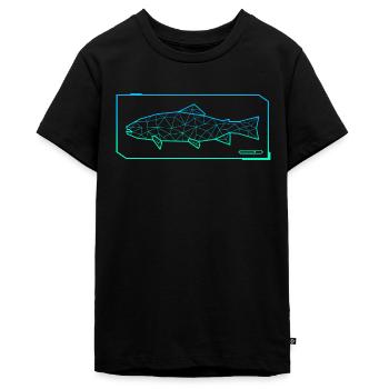 Forelle Angeln Polygon Forellen Angler Fischer - Teenager Premium Bio T-Shirt - Schwarz - Vorne - AI Model Teenager Male light (155cm)
