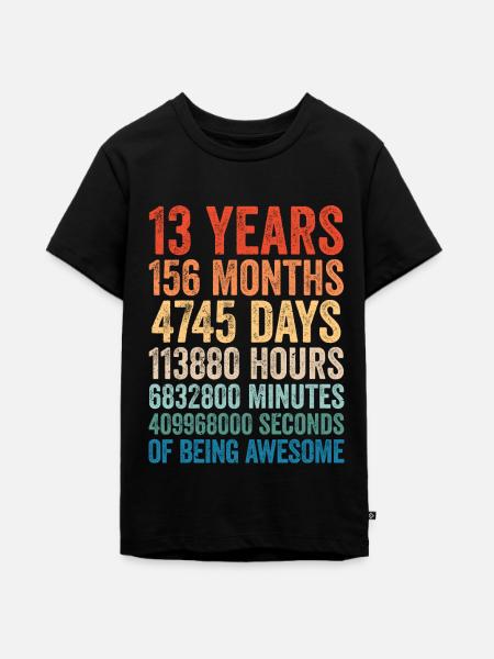 13 års fødselsdag 13 år retro gave Vinatge - Teenager Premium økologisk T-shirt - sort