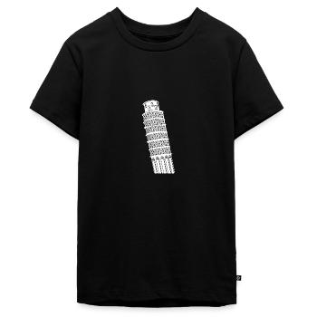 Schiefe Turm von Pisa Italien Sehenswürdigkeit - Teenager Premium Bio T-Shirt - Schwarz - Vorne - AI Model Teenager Male light (155cm)