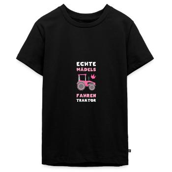 Bäuerin Landwirtin Bauernhof Spruch Geschenk - Teenager Premium Bio T-Shirt - Schwarz - Vorne - AI Model Teenager Male light (155cm)