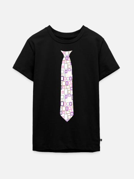 Krawatte Muster Bunt - Teenager Premium Bio T-Shirt - Schwarz