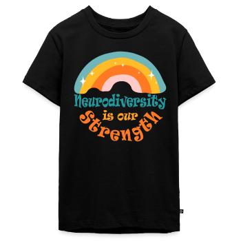 Neurodiverse Ehe Autismus Bipolare Akzeptanz - Teenager Premium Bio T-Shirt - Schwarz - Vorne - AI Model Teenager Male light (155cm)
