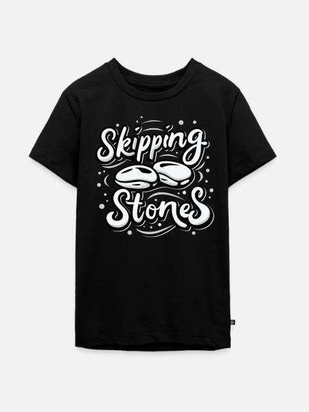 Skipping Stones - Teenager Premium Bio T-Shirt - Schwarz